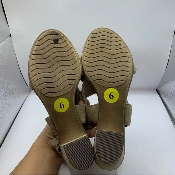 Mariella Woman’s Beige Suede Leather Sling Back Sandals Size 9 - Picture 10 of 10